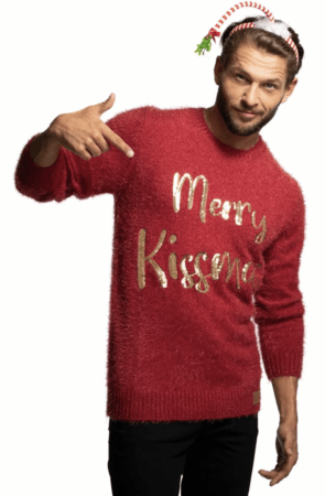 merry kiss me julesweater juletrøje til mænd