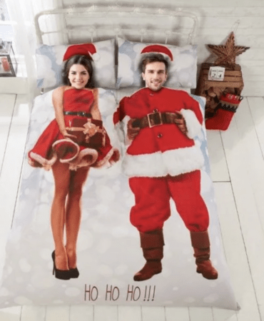 julesengetøj dobbeltdyne juleselfie julepynt til soveværelset årets julefoto 2021